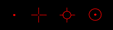 4 different reticle patterns of MR-Finder