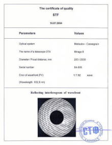 Mirage-8 Interferometric Test Result (PV=1/7.82ɁARMS=1/34)